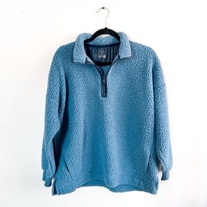 AERIE Cozy Blue Sherpa Pullover